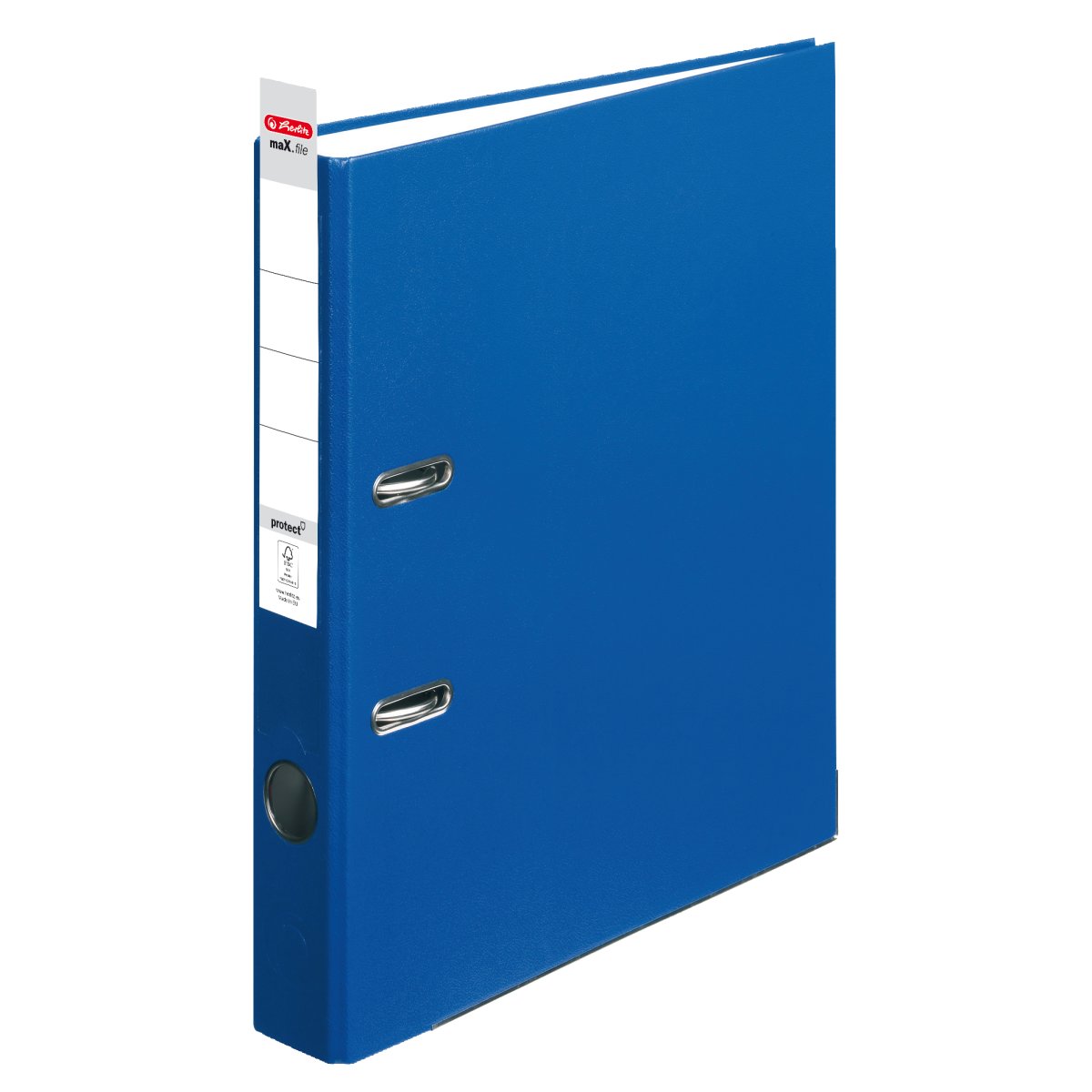 Herlitz Ordner Aus PP-Folie – A4, Blau, Mit Druckknopfverschluss – Für Bis Zu 200 Blatt, Büro & Schule