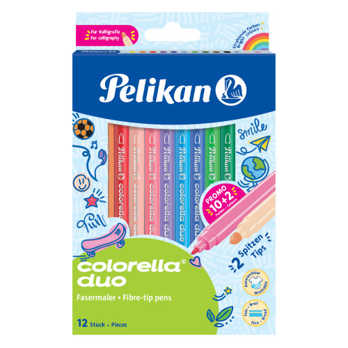 Stock Bureau - PELIKAN Etui De 10 Feutres Colorella Duo C407 Rond Assorti