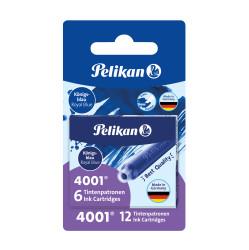 Pelikan cartouches d'encre 4001® emb. blister  avec  2 x 6 cartouches standard bleu royal 