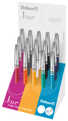 Pelikan Ballpoint pen Jazz® Classic, 15 assorted colors, Black, Grey, White, Blue, Red, Orange, Yellow, Aqua, Petrol, Pink

