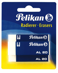 Pelikan Radierer AL20 aus Kunststoff Blisterverpackung mit 3 Stück