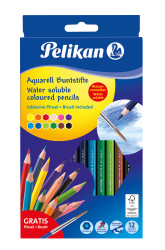 12 Col.Pencils Aquarell,hexa,FSC BSA12LN