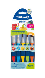 Pelikan griffix® Pinselset für die Schule mit Pinselband, 5er Set