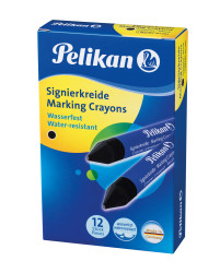 Pelikan Signierkreide für rauhe Untergründe Schachtel mit 12 Stück Schwarz