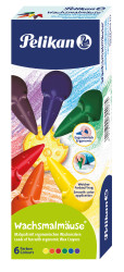Pelikan crayons de cire en forme souris set cadeau avec 6 pièces, couleurs assorties