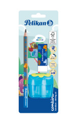 Pelikan combino® Set  mit Schreiblernbleistift, Radiergummi und Anspitzer, farbig sortiert