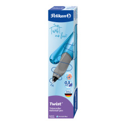 Pelikan ink roller Twist incl. ink cartridges, Frosted blue suitable for both right- and lefthanders
