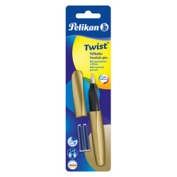 Pelikan Fountain pen Twist nib size M, Pure Gold suitable for both right- and lefthanders
