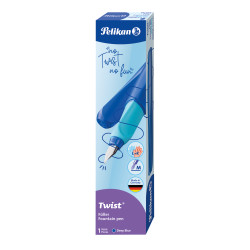 Pelikan Stylo plume Twist Bec M, Fresh Ocean (Bleu/Bleu), adaptable pour droitiers et gauchers