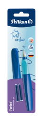 Pelikan Stylo plume Twist Bec M, Bleu/Bleu, adaptable pour droitiers et gauchers