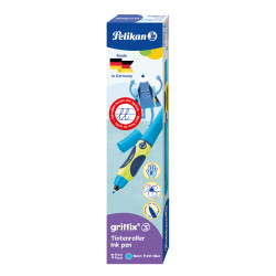 Pelikan griffix® Tintenschreiber für Rechtshänder, Neon Fresh Blue
