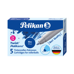 Pelikan cartouche d'encre pour les rollers (p.e. Pelikano® et Twist®)  étui de 5 cartouches bleu