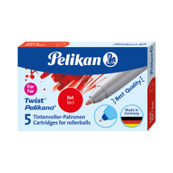Pelikan Twist® Tintenroller Patronen für Pelikano®/ Twist®, Rot, 5 Stück