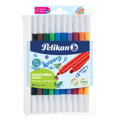 Pelikan feutres Colorella® Duo étui de 10 couleurs avec 2 pointes épais et fin